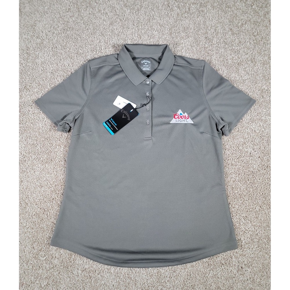 Callaway Polo Shirt Womens Large Gray Opti Dri Golf Performance Top Coors Light
